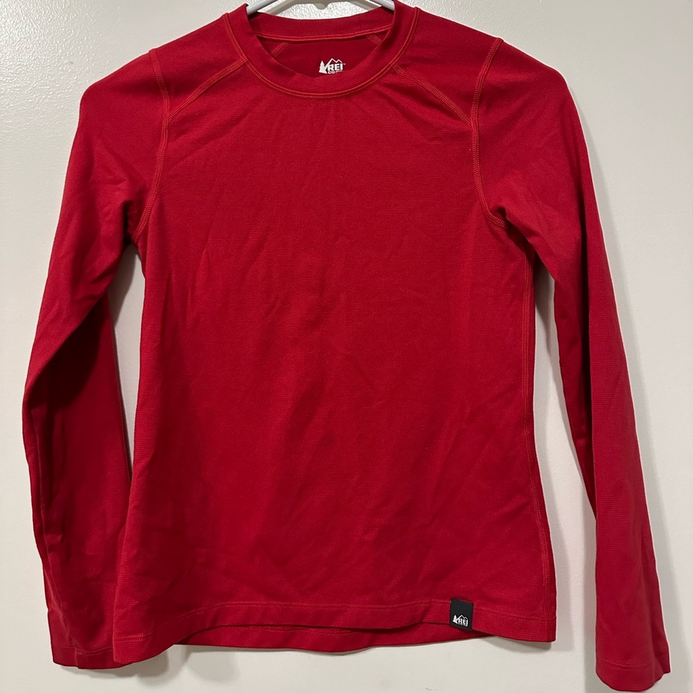 REI Boys Mid-weight Base Layer Size 10-12 long Johns Red